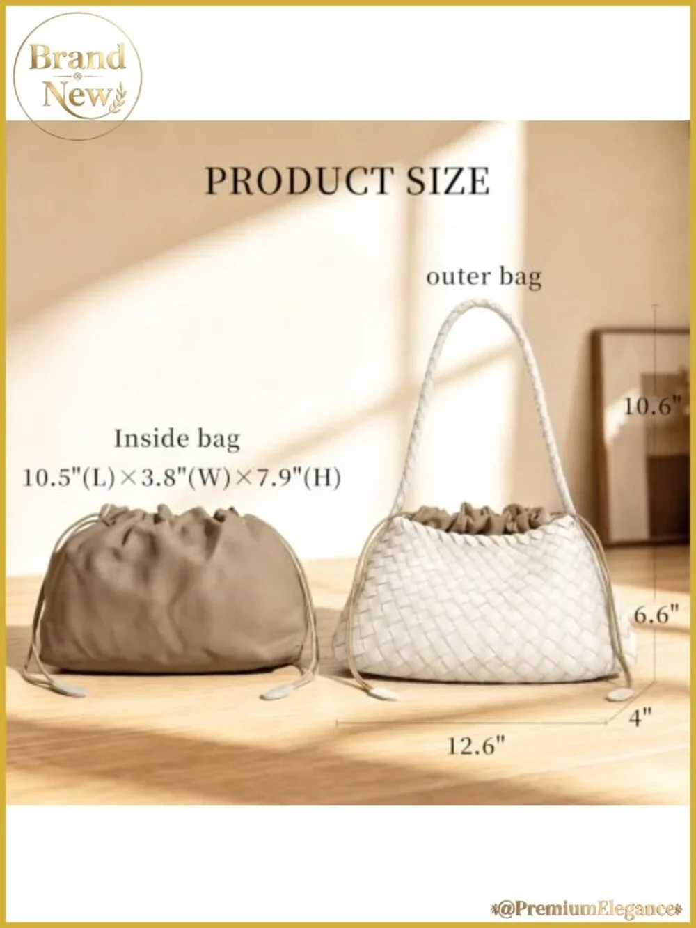 Woven Hobo Bag for Women Shoulder Purse Handmade Vegan Leather Tote